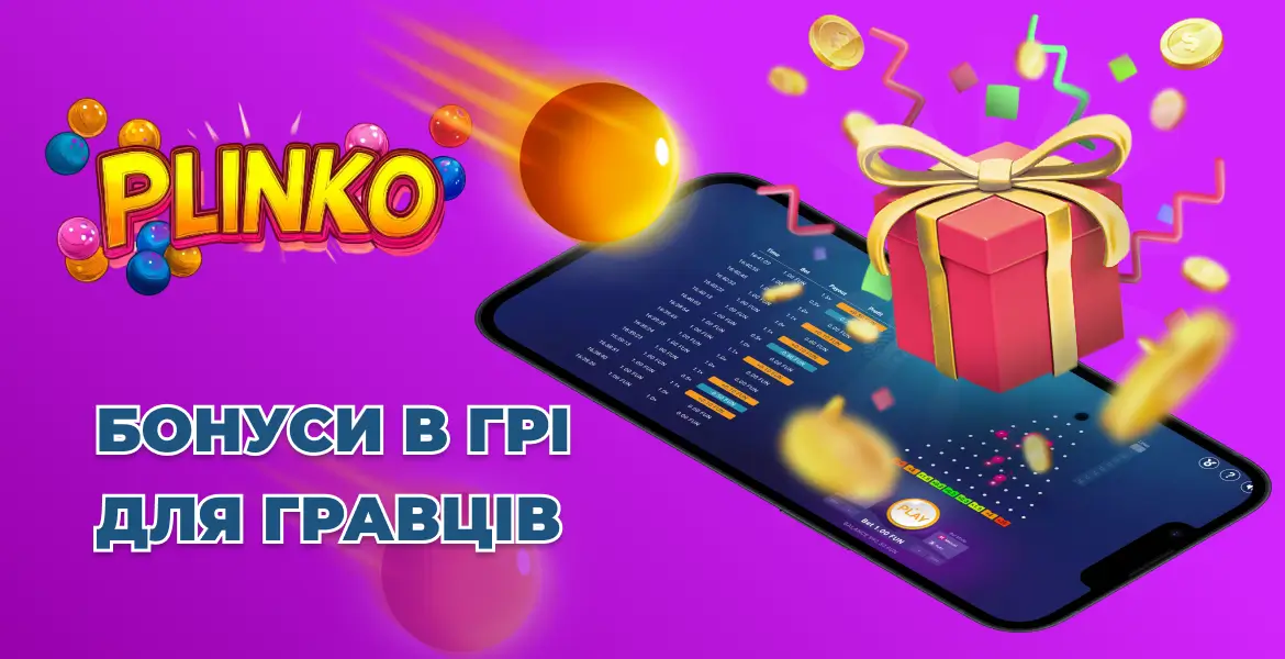 Мобільна версія гри Plinko з бонусами для гравців